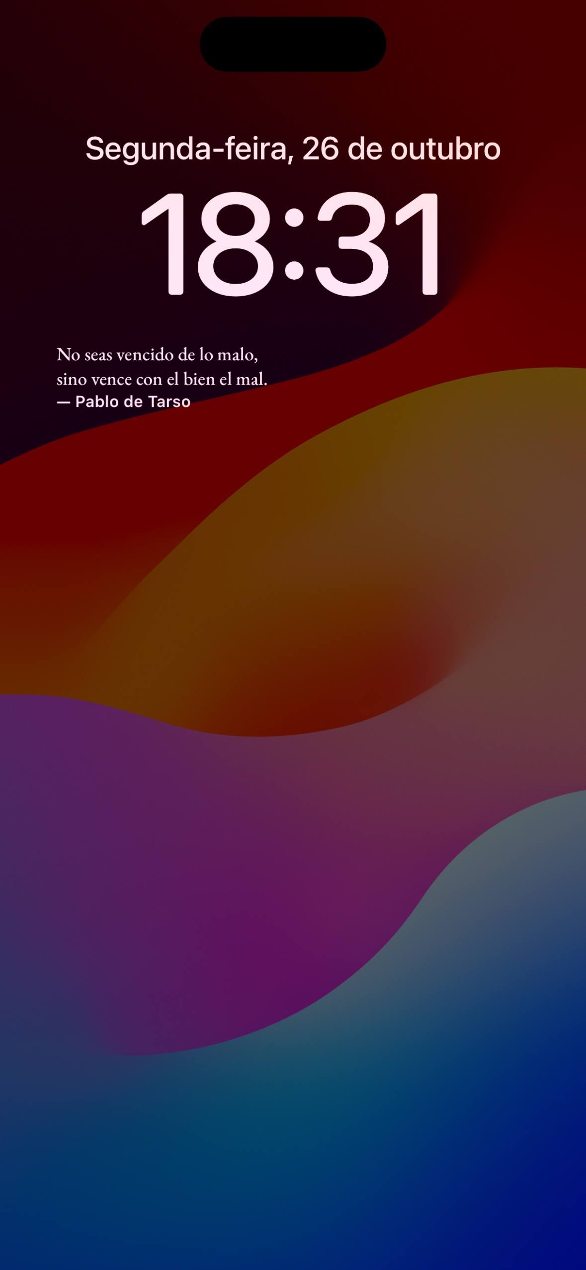 Pantalla de bloqueo del iPhone con una frase de Platón de Vitralis